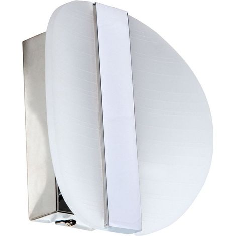 Applique Murale LED Ronde en Acrylique et Métal Chromé Brillant, Éclairage Intérieur, Ø 16 cm - PANGIVO (1/5)
