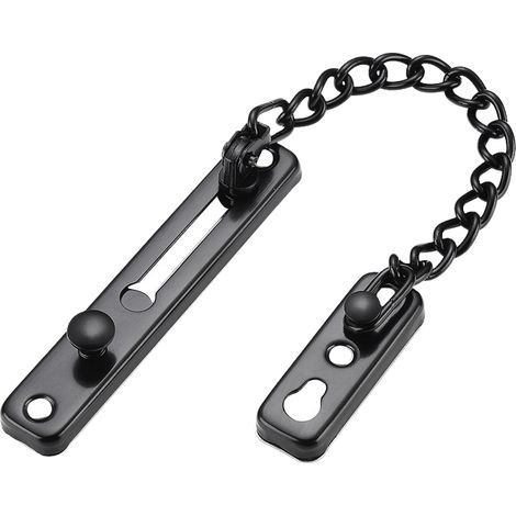 Cadena de seguridad para puerta corredera, cadena de seguridad de acero inoxidable, interruptor de límite, color negro. (1/4)