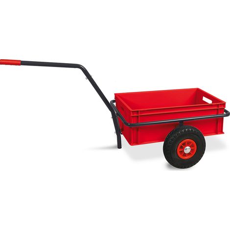 BRB Handwagen mit Kunststoffkasten, H 220 mm, Tragkraft 200 kg (rot)