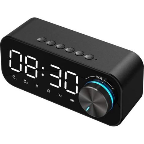 Reveil numerique - Horloge electrique avec Affichage de lheure a LED - Horloge thermomètre a Volume reglable - Horloge a (1/4)
