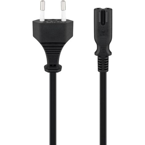Câble de connexion avec prise européenne, 1,5 m, noir (1/3)
