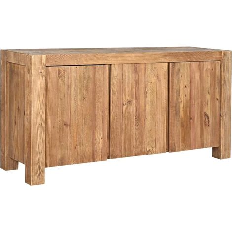 Buffet 168 cm 3 portes 3 tablettes bois de pin massif recyclé - CHALET (1/5)