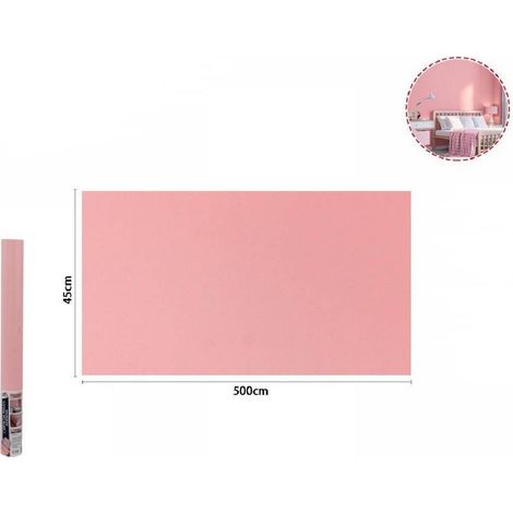 TrAdE Shop Traesio - Rotolo Pellicola Adesiva Colore Rosa 45cm X 5mt Per Mobili Carta Da Parati 71124 -