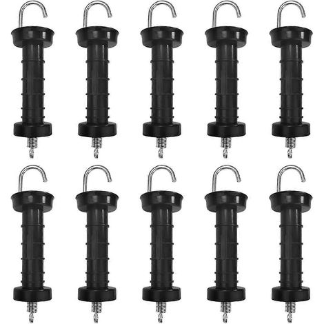 Lot de 10 poignées de portail pour clôture électrique, ressort de tension isolé (1/4)