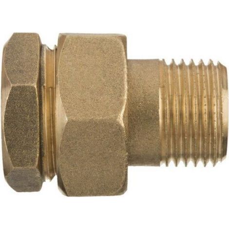 Raccord à vis - Coude en laiton - Filetage femelle 5/4 pouce - Angle 180° - Pour tuyaux hydrauliques - 1 pièce (1/2)