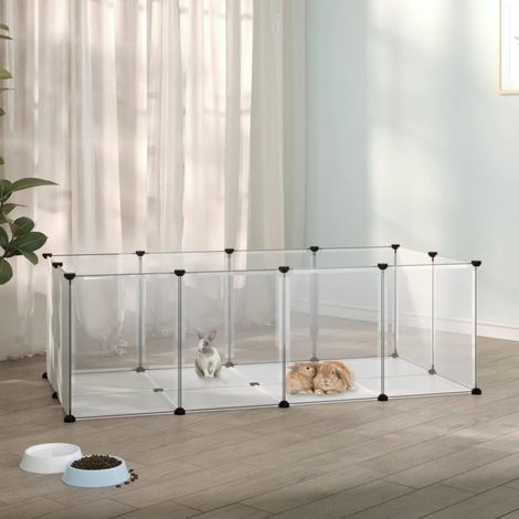 vidaXL Small Animal Cage Transparent 144x74x46,5 cm PP and Steel