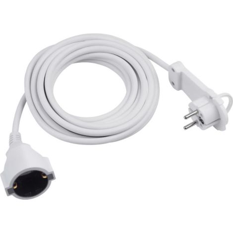 Meister Schutzkontakt-Verlängerung - Extraflacher Stecker - 5 m Kabel - weiß - IP20 Innenbereich / Kupplung mit Berührungsschutz / Schuko-Verlängerung mit Flachstecker / Stromkabel / 7432530 (1/3)