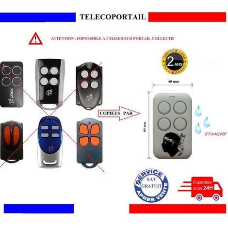 V2 PHOENIX - TELECOMMANDE COPIEUSE V2 PHOENIX TRC4 TSC4 TXC4 HANDY PHOX 433Mhz 868 Mhz - COULEUR CORSE (1/4)