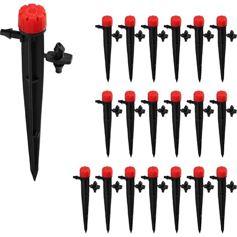 20 Pièces Goutteur Irrigation Réglable,360 Degrés 8-Trou Avec Double Crochet Micro Asperseur Goutte à Goutte,Goutteur d'Irrigation Insertion(Rouge)