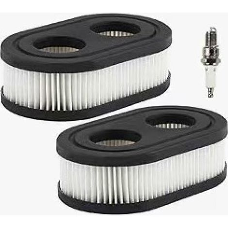 Rasenmäher Luftfilter 2 Stück mit 1 Zündkerze Luftfilter für Rasenmäher 11 × 6,6 × 3,56 cm Passend für Briggs & Stratton Motoren 593260 798339 79 (1/5)