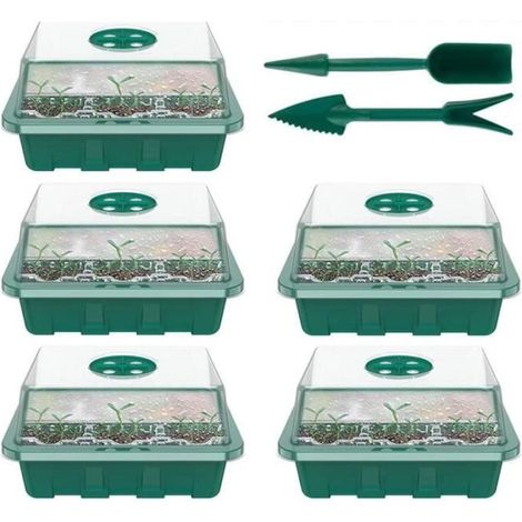 Kit de Propagation de Semis - Non spécifié - Mini Serre - 5PCS - Vert - Outils à Main Inclus (1/4)