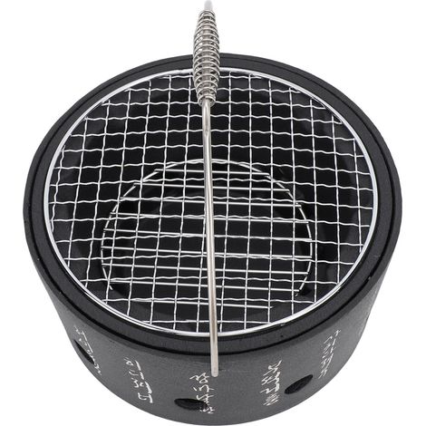 Multifunktionaler Grillkocher aus Aluminium und Edelstahl mit Tragegriff, für Holzkohle, Tee, Camping, Größe L (1/5)