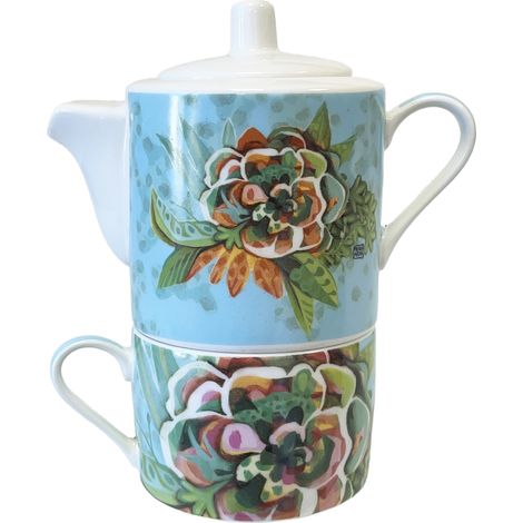 Petite théière avec tasse Fleurs - Allen Designs (1/2)