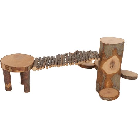 Plateforme en bois pour hamster, jouet sans danger pour chinchillas, en bois de pommier, avec échelle pour jouer et mâcher. (1/5)