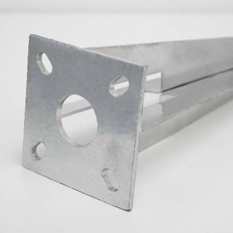 NIEDERBERG METALL Piquet en métal galvanisé env 50cm de long idéal pour enfoncer et sécuriser au sol poteaux de clôtures de env Ø34mm Argenté (1/4)