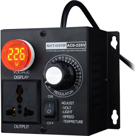 Ahlsen Controlador de voltaje Variable compacto AC 220V 4000W controlador de temperatura portátil atenuador de voltaje de luz ajustable (precio de la UE) (1/4)