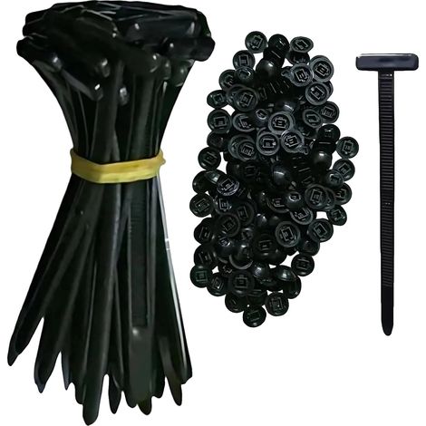 Bridas para cables, duraderas, diseño autoblocante, 200 juegos (1/2)