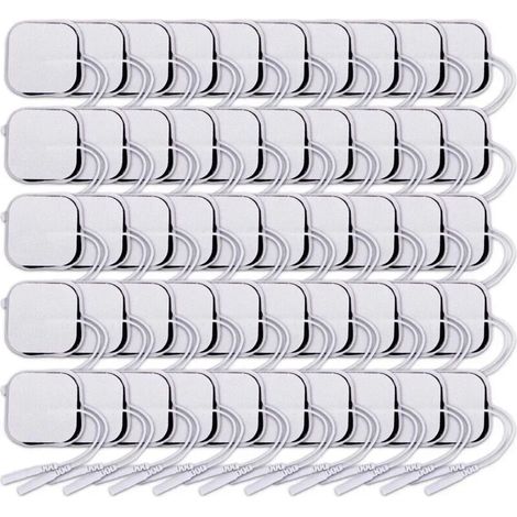 40 à 100 électrodes pour appareil d'électrostimulation musculaire et nerveuse (TENS, acupuncture, physiothérapie, EMS) - Patch de massage corporel - Soins de santé 06051-AquaForge