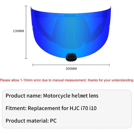 Visiera di ricambio per casco da moto HJC i70 i10, lente deflettrice antivento.