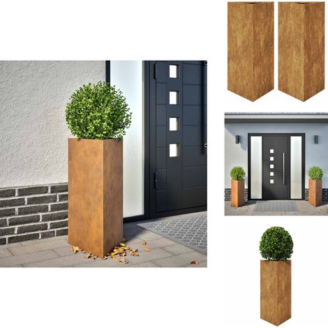 Pflanzkübel 2 Stk. Dreieckig 40x40x75 cm Wetterfester Stahl - Gartenpflanzgefäß - Gartenpflanzgefäße - Metallpflanzgefäß - Stahlpflanzgefäß (1/5)