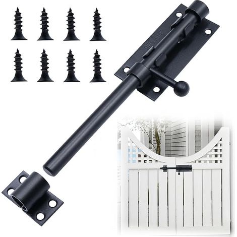 Noire Targette de Porte, Inoxydable Targette, Verrou Porte Interieure avec Vis pour Portail Jardin, FenêTres, Cabanon Pouces (1/5)