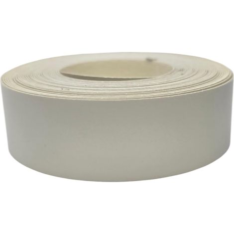 1x Bande de Chant Thermocollant 21mm x 5m Epaisseur 0,50mm Mélaminé Facile à Appliquer Bricolage Étagère Meuble Panneau Bois Durable, Blanc Gris (1/3)