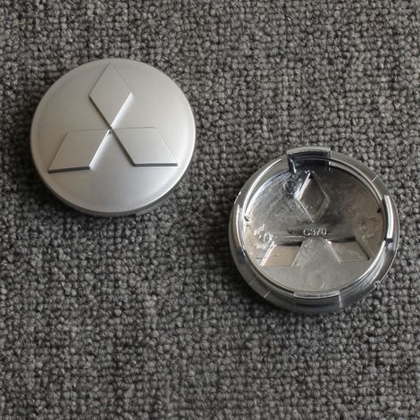 60-mm-Radnabenkappen, kompatibel mit Mitsubishi Pajero, Outlander EX, ASX und Lancer – ABS-Radnabenkappen, Radzierblenden, Radkappen, 4er-Set – Mattsilber (60 mm) (1/2)