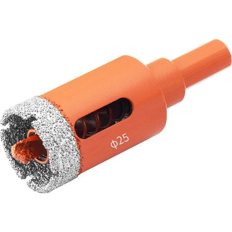 Scie Cloche à Carrelage Diamantée avec Foret Guidage, Brasé Sous Vide Revêtement Diamant Foret pour Carrelage, Porcelaine, Verre, Marbre, Céramique (25mm) (1/5)