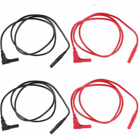 Cordons de test pour multimètre mâle-mâle de 4 mm, 70018, cordons de test interchangeables avec connecteur en Y, rouge et noir, vendus par lots de 2. (1/5)
