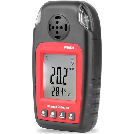 Detecteur de Gaz, Détecteur D'oxygène WT8821 025% VOL Analyseur de Testeur d'Oxygène Portable Détecteur O2 écran LCD, pour Travail Et Maison (1/5)