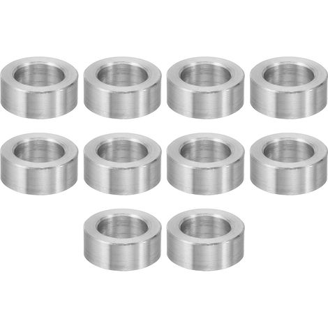Entretoises en Aluminium M10, 10 Pièces Entretoise en Métal en Aluminium 10,2 mm Id x 16 mm Od x 6,4 mm L Entretoise en Aluminium à Vis à Tête Ronde Pour Vis M10 de 3/8" (1/5)