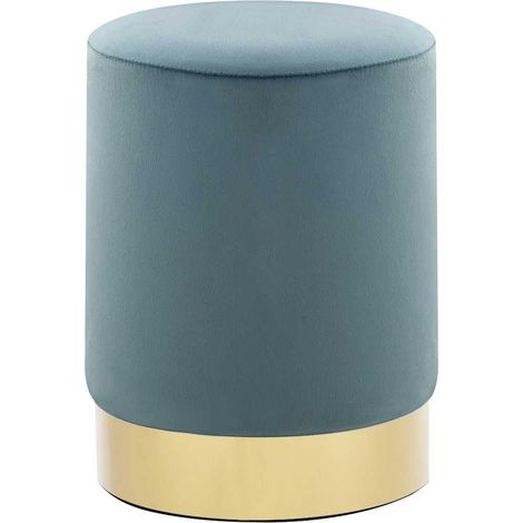 vidaXL Sgabello Azzurro e Oro in Velluto 28 x 36 cm