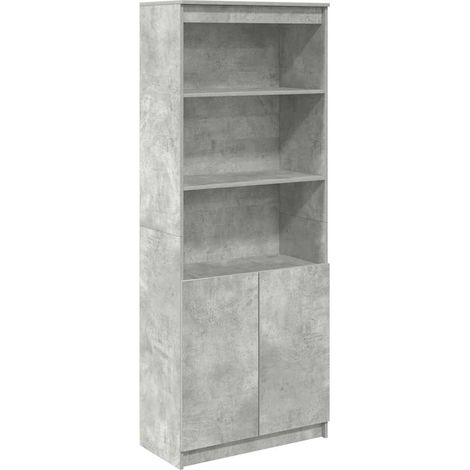 Maison Exclusive - Buffet haut gris béton 70x35x180 cm bois d'ingénierie (1/5)
