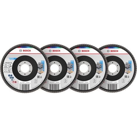 Bosch X451 Flap Disc Set 125 x 22.23mm G40 60 80 120 T29 60pcs 2608626160 (1/5)