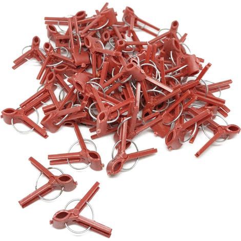 100 - Pince De Greffage - Clip Plastique - Pour Tomates Et Vignes - Maintien Des Plants - Rouge - 2,5x1,5cm (1/2)
