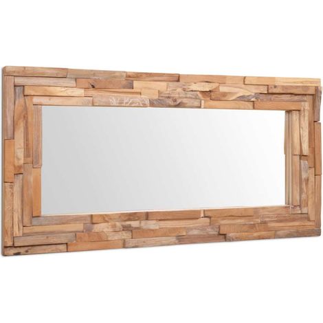 Miroir décoratif Miroir mural / Miroir Salle de bain Style baroque Teck 120 x 60 cm Rectangulaire (1/5)