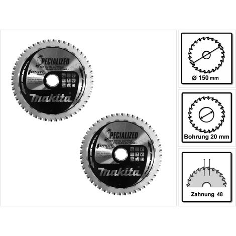 Makita MCCS15048E Lama SPECIALIZZATA EFFICACE 150 x 20 x 1,1 mm 2 pezzi ( 2x B-69331 ) 48 denti per metallo