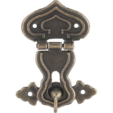Lot de 10 Style rétro Bronze Tone Loquet Bijoux Coque boîtier de Serrure Loquet de verrou pour boîte en Bois Longueur 6.3 cm Largeur 4,8 (1/5)