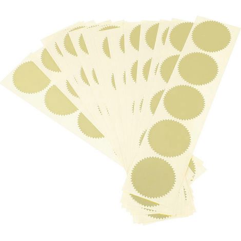 100 Stück zahnradförmige Siegelaufkleber für Briefumschläge, Zertifikate und Dokumente-4.5X4.5.cm-Golden (1/2)