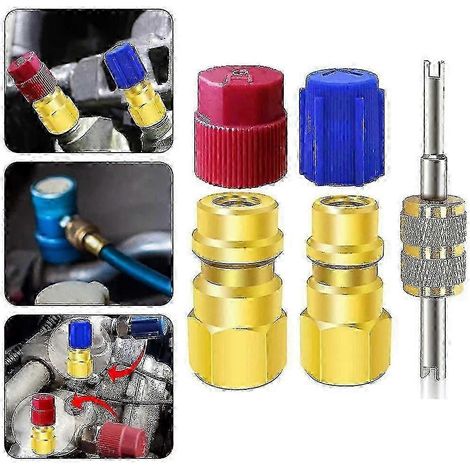 Kit de conversion de climatisation R12 à R134a avec adaptateur et raccords inclus (1/5)