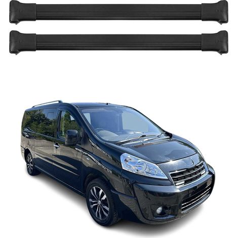 OMAC Barres de toit en aluminium pour Peugeot Expert 2007-2016 – TÜV / DIN 75302:2019 – Charge max 75 kg – 2 barres Noir (1/4)