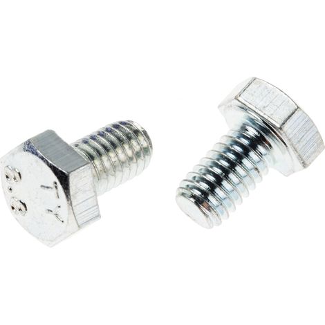 Vis à tête hexagonale, Acier Galvanisé et passivé, M6 x 10mm ( Prix pour Sachet de 100 )