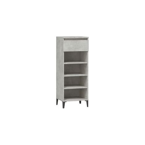 Étagère à chaussures Gris béton 40x36x105 Bois d'ingénierie (1/5)