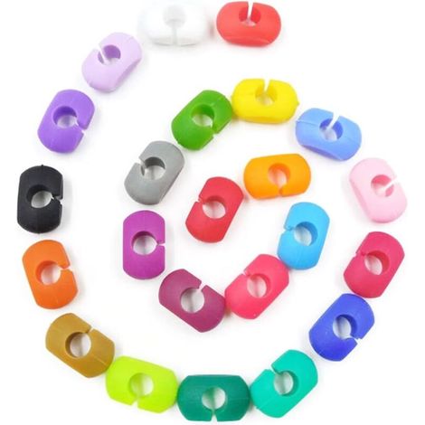 Lot de 24 marqueurs de Verre en Silicone - Marqueurs de Verre réutilisables - pour Verres à vin, flûtes à Champagne, Verres à Cocktail, Verre à Martini, Marque à Boisson, Gel de silice (1/5)
