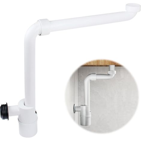 Siphon économiseur d'espace 1/4" pour lavabo - Siphon anti-odeurs pour lavabo - Réglable à 360° - Pour salle de bain - Siphon plat - Salle de bain (1/5)