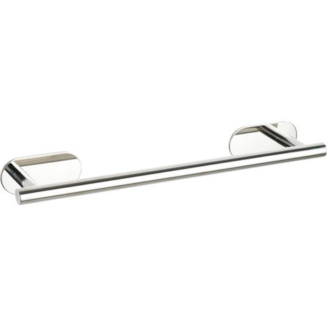 WENKO Turbo-Loc® Edelstahl Badetuchstange Orea Shine, Handtuchhalter, Befestigen ohne bohren, Silber glänzend, Edelstahl rostfrei glänzend (1/5)