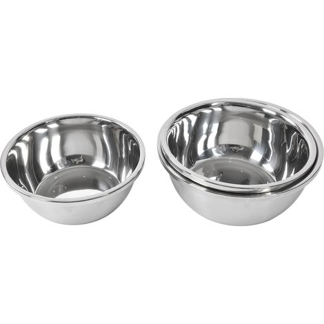 Ensemble de 3 bols mélangeurs en acier inoxydable épais (26 cm, 28 cm et 30 cm) - Bols de cuisine multifonctionnels (1/5)