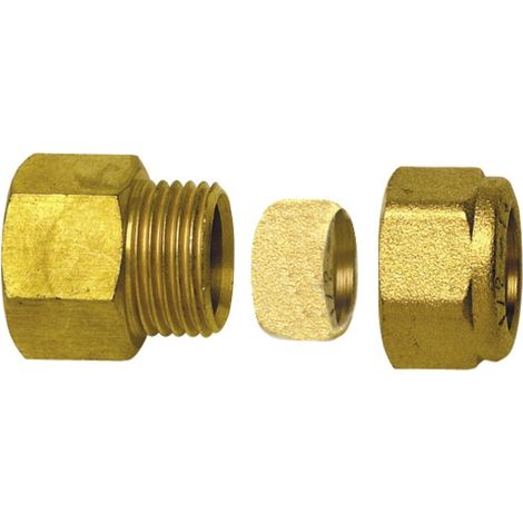 Raccordo con anello di serraggio - Dritto F3/8 x tubo 10mm  (X 10) - DIFF