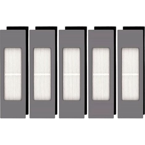 (5 pièces) Filtre HEPA pour robot aspirateur Ecovacs DEEBOT OZMO 920 950 T8 AIVI Max T9 T5 N5 N7 N8+ N8 Pro Plus DX55 DX93 DJ65, kit de filtres pour aspirateur robot, pièces de rechange 5 filtres (1/5)