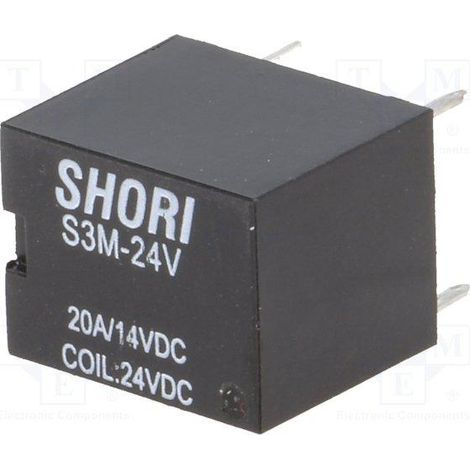 Relais 24vdc 20amp 1 contact de commutation Circuit imprimé S3m-24-1c